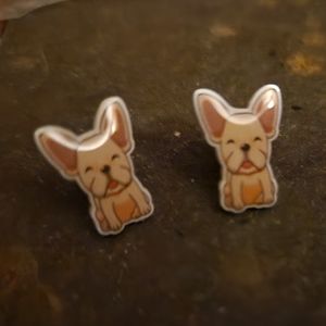 handmade Stud frenchie Earrings !!